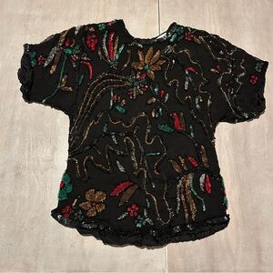 Vintage Potomac Collection Beaded Silk Blouse